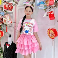 SET CHÂN VÁY bé gái hoạ tiết MÈO Kitty MH1L97