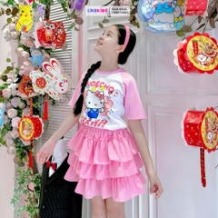 SET CHÂN VÁY bé gái hoạ tiết MÈO Kitty MH1L97