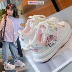 Giày BATA cho bé gái kiểu dáng CỘT DÂY hoạ tiết cute K60