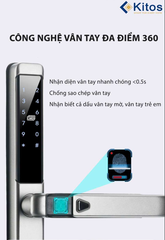 Khóa vân tay cửa nhôm Kitos KT-AL650 Plus