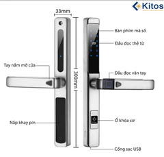 Khóa vân tay cửa nhôm Kitos KT-AL650 Plus