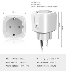 Ổ cắm di động thông minh Tuya Zigbee 16A - có đo điện năng