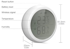 Cảm biến nhiệt độ và độ ẩm Zigbee loại dán tường, Pin AAx2