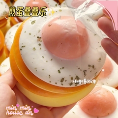 Squishy HT Bánh Mỳ Ốp La 1 Trứng Tròn 2 Lớp Slow Siêu Mềm