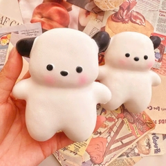 Squishy HT Chú chó trắng tai đen