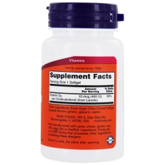 Viên uống Vitamin D3 400 IU của NOW (180 viên)
