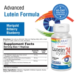 Thuốc bổ mắt  Lutein 24 mg của Solaray (30 viên)