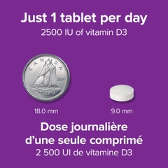 Viên uống Extra Strength Vitamin D3 2500 IU của Webber Naturals (180 viên)
