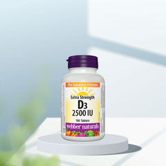 Viên uống Extra Strength Vitamin D3 2500 IU của Webber Naturals (180 viên)