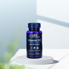 Vitamin D3 với Sea-Iodine 125 mcg (5,000 IU) của Life Extension (60 viên)