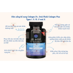 Viên uống trắng da Dr. Emil Multi Collagen Plus hỗ trợ da, móng, tóc và khớp 90 viên