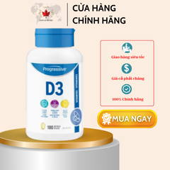Viên uống Vitamin D3 1000 IU của Progressive (180 viên)