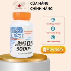 Viên uống Vitamin D3 5000 IU của Doctor's Best (360 viên)