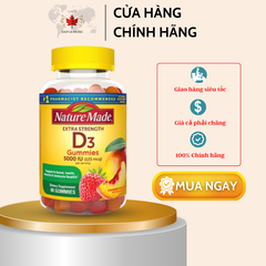 Kẹo dẻo Vitamin D3 cho người lớn 5000 IU, 125 mcg Nature Made (80 viên)