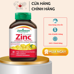Kẹo ngậm Vitamin C và D3 vị chanh mật ong của Jamieson (60 viên)