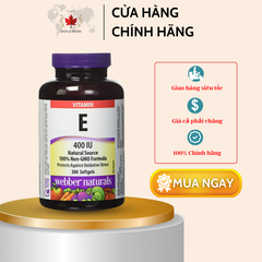 Viên uống Vitamin E 400 UI của Webber Naturals (300 viên)