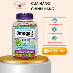 Viên Uống Omega 3 Webber Naturals có DHA/ EPA (220 viên)