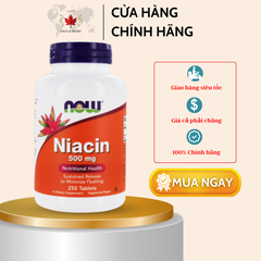 Viên uống bổ Niacin 500 mg của NOW (250 viên)