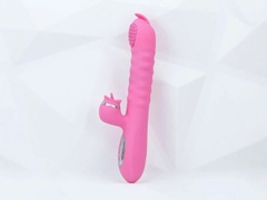 Máy Massage Lưỡi Liếm 2 Đầu Telescopic Liếm, Rung, Thụt, Tỏa Nhiệt Pin Sạc