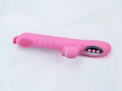 Máy Massage Lưỡi Liếm 2 Đầu Telescopic Liếm, Rung, Thụt, Tỏa Nhiệt Pin Sạc