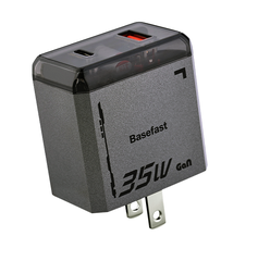 Củ sạc nhanh 35W 2 cổng U+C Công nghệ GAN chống quá tải nhiệt - Basefast G35