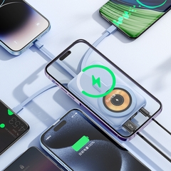 Sạc dự phòng không dây tích hợp 3 cáp sạc nhanh - Basefast SDW8 PRO