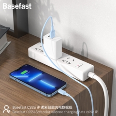 Cáp sạc nhanh 2.4A USB to lightning dây silicon siêu bền - Basefast CS55i