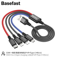 Basefast CS44 - Cáp 4 đầu sạc nhanh (Iphone-Iphone-Micro-TypeC)
