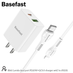 Basefast BS61 - Bộ sạc nhanh 2 cổng PD20W+QC3.0