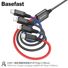 Basefast CS44 - Cáp 4 đầu sạc nhanh (Iphone-Iphone-Micro-TypeC)
