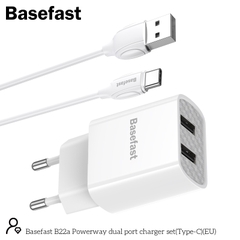 Basefast B22a Bộ sạc nhanh 2 cổng 2.1A TypeC