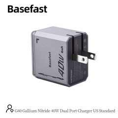 Củ sạc nhanh 40W 2 cổng C+C công nghệ GAN chống quá tải nhiệt - Basefast G40
