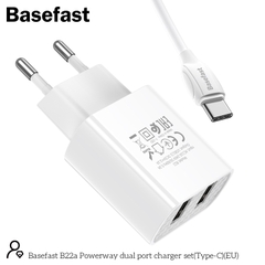 Basefast B22a Bộ sạc nhanh 2 cổng 2.1A TypeC