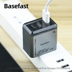 Củ sạc nhanh 35W 2 cổng U+C Công nghệ GAN chống quá tải nhiệt - Basefast G35