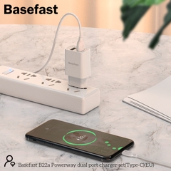 Basefast B22a Bộ sạc nhanh 2 cổng 2.1A TypeC