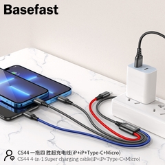 Basefast CS44 - Cáp 4 đầu sạc nhanh (Iphone-Iphone-Micro-TypeC)