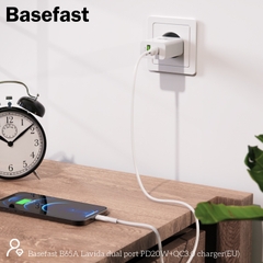 Basefast B65A Củ sạc nhanh 2 cổng QC 3.0 PD20W