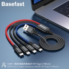 Basefast CS44 - Cáp 4 đầu sạc nhanh (Iphone-Iphone-Micro-TypeC)
