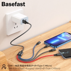 Basefast CS44 - Cáp 4 đầu sạc nhanh (Iphone-Iphone-Micro-TypeC)