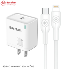 Bộ sạc nhanh 30W GAN 1C C to Lightning - Basefast BS31