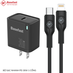 Bộ sạc nhanh 30W GAN 1C C to Lightning - Basefast BS31