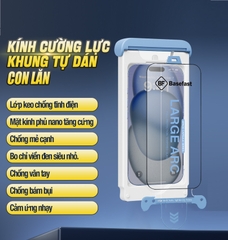 Kính cường lực kèm khung tự dán cho iPhone chính hãng Basefast