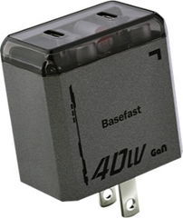 Củ sạc nhanh 40W 2 cổng C+C công nghệ GAN chống quá tải nhiệt - Basefast G40