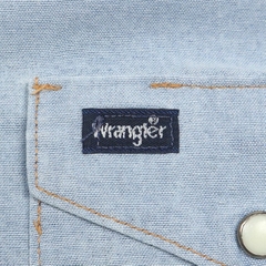 Vintage 80s Wrangler Chambray Western Shirt Size M