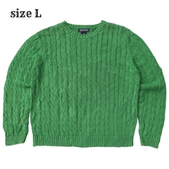 Vintage Lands’ End USA Cable Knit Sweater Size L