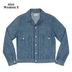 Global Work Cotton Linen Denim Jacket Women Size S