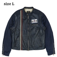 Lee Trevor Nylon Leather Motorcycle Jacket Size L