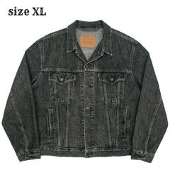90s Levi's Black Denim Jacket ‘Kashtin’ Band Size [44] XL