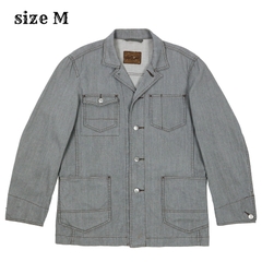 Crocodile Grey Denim Chore Jacket Size M