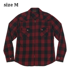 Calm Slow Buffalo Check Zipped Western Shirt Size M
